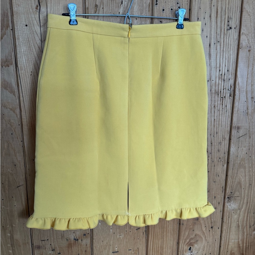 Ann Taylor Yellow Pencil Skirt with Ruffle Hem
